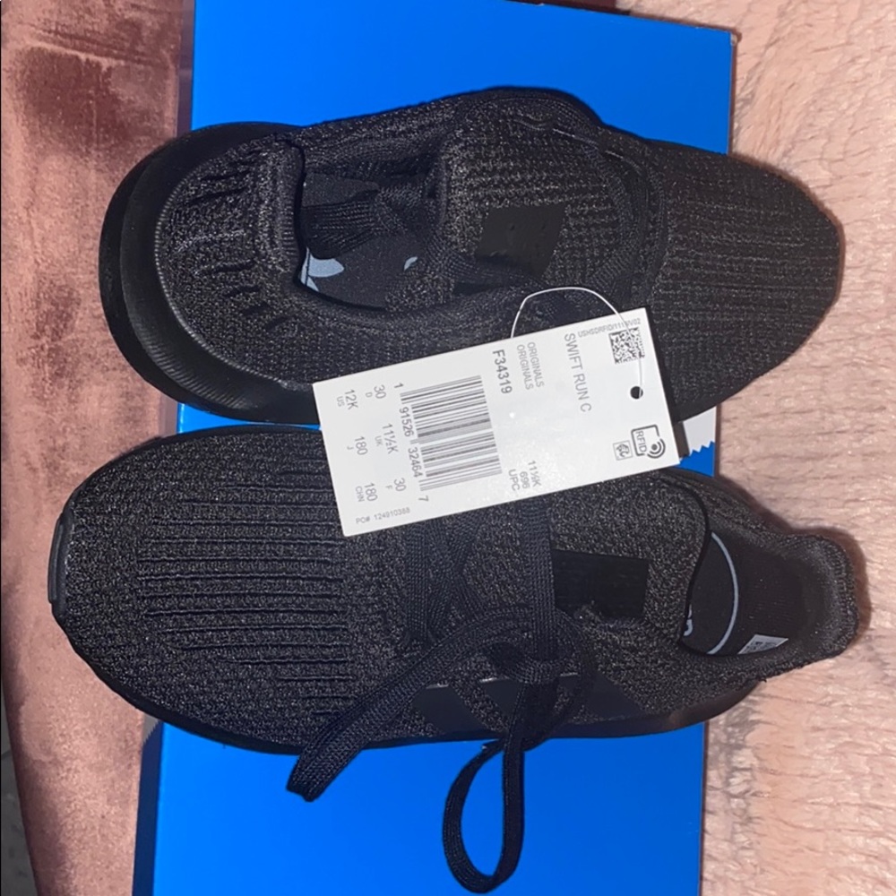 Brand new size 12Y(little kids) Black Adidas!